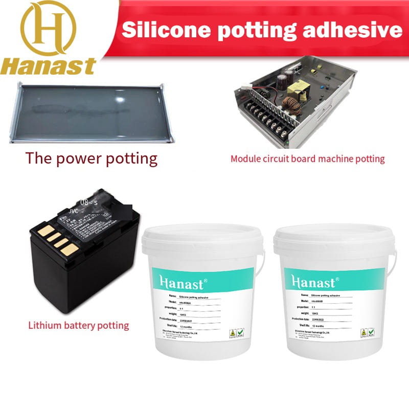 Silicone potting adhesive