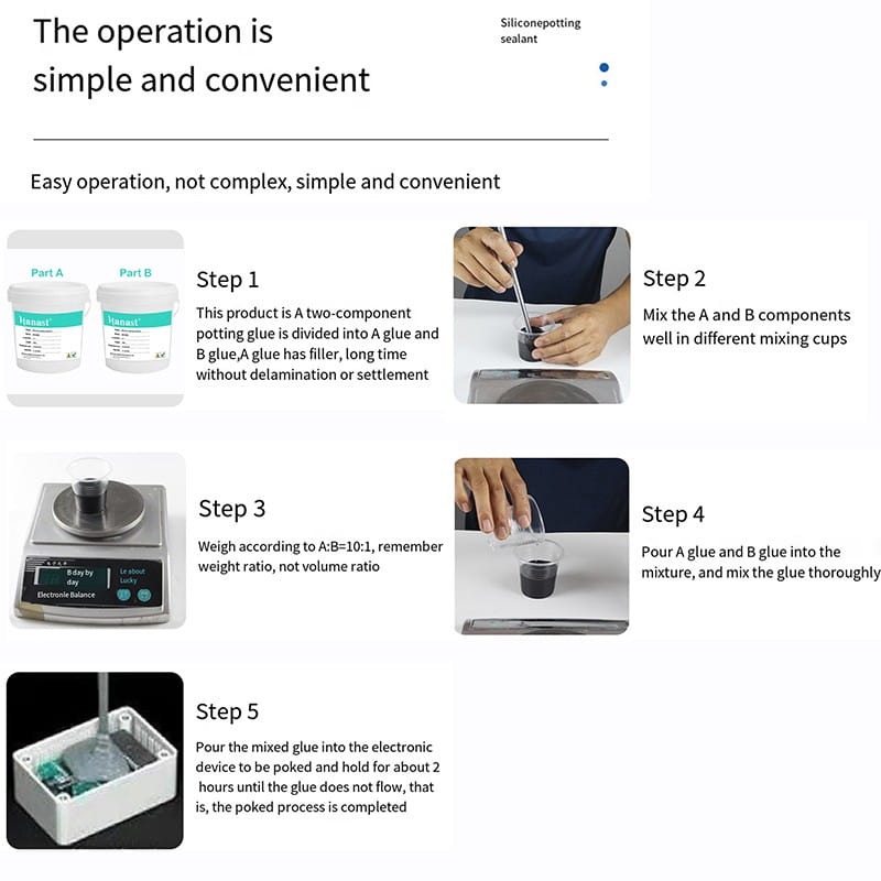 Waterproof 1:1 Two-Component High Thermal Conductivity Silicone Potting Compound For Circuit Board Connector Potting Factory