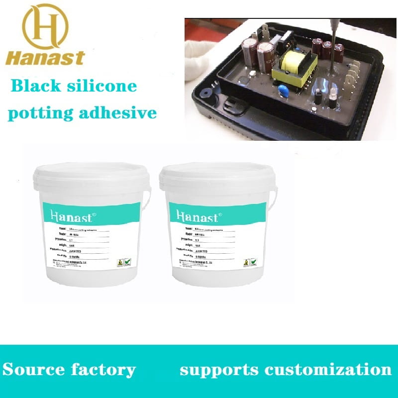Electronic silicone potting adhesive