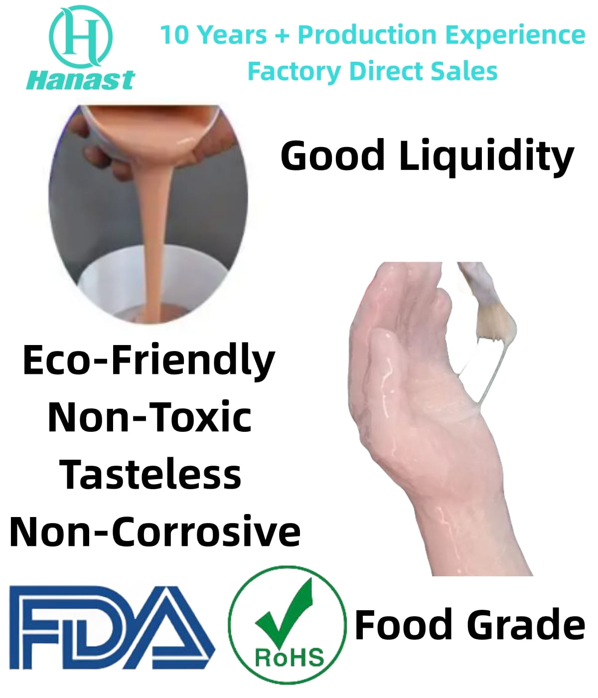 Silicone for human sex products