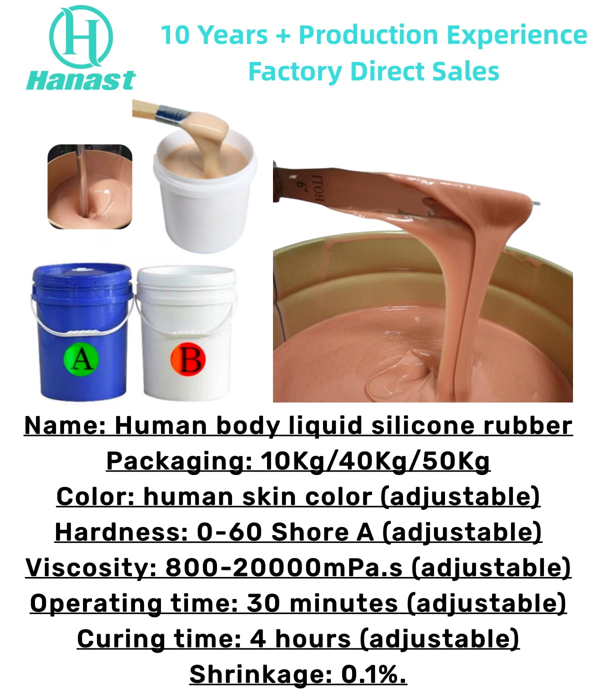 Silicone for human sex products